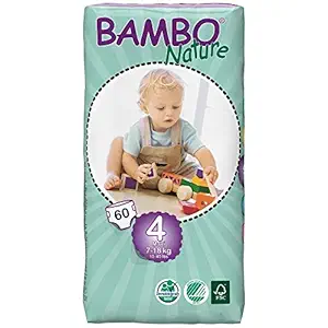 Bambo Nature Premium Baby Diapers - Large Size, 60 Count, for Toddler (10-24 Months) - Super Absorbent and Eco-Friendly