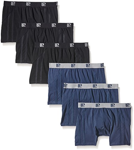 Lower East - Retro Style - Bóxer Hombre, pack de 6, Multicolor (Navy/Schwarz), X-Large