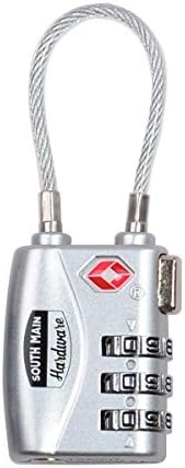 South Main Hardware TSA Accepted Combination Cable Luggage Lock in Silver 1-Pack