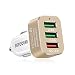 Produktbild Auto Ladegerät USB KFZ Ladekabel Mit Quick Charge QC 3.0, 42W, 3 Ports Ladeadapter Zigarettenanzünder Adapter Für Handy iPhone Samsung GPS Autokamera Bluetooth Geräte (Gold)