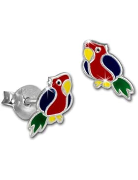 Kinder Ohrring Papagei Ohrstecker 925 Sterling Silber Mädchen TW SDO8154R