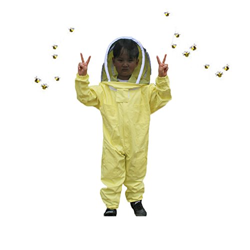 Flybee Juego De Apicultura Bee Beeit (Todo En Uno) con Velo Redondo Chaqueta De Seguridad Protectora para Todo El Cuerpo Ropa para Niños/Equipo De Ahumado Infantil contra Picado De Abeja Aireado,M