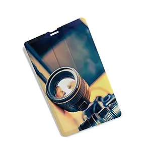 100yellow Camera Printed Credit Card Shape Natural Scenery 16 Gbplastic Pen Drive/Data Storage