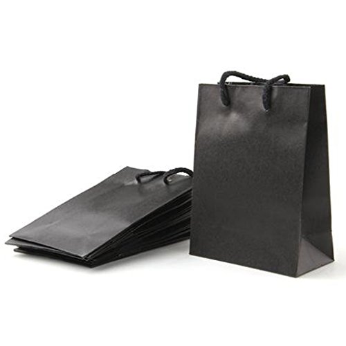 10x Kraftpapier Papiertüte Papiertragetaschen Geschenktüte Tüten Beutel Schwarz