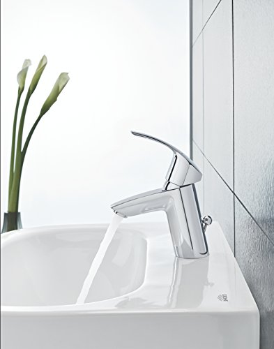 Grohe Eurosmart Waschtischarmatur, mit Zugstange, S-Size, Wasserhahn, Armatur, Waschtischarmatur, Waschbecken, Mischbatterie, Wasserkran (33265002) - 10