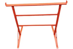 HILL TOP FABRICATIONS LTD - 1 x BUILDERS TRESTLES SIZE NO.2, ADJUST FROM 750mm - 1200m (Trestle Band Stands) SWL 400kg Made In The UK - Powder Coated Orange For Hard-Wearing Finish. Ideal For Builders