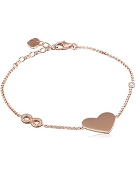 Thomas Sabo Damen-Armband Herz und Unendlichkeit 925 Silber Zirkonia weiß 19.5 cm - A1486-416-14-L19,5v