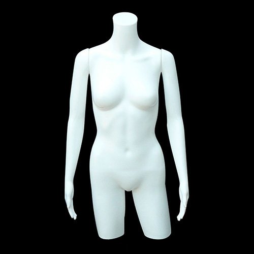 Damen-Torso / Schaufensterpuppe / Schaufensterfigur mit beweglichen Armen, weiß