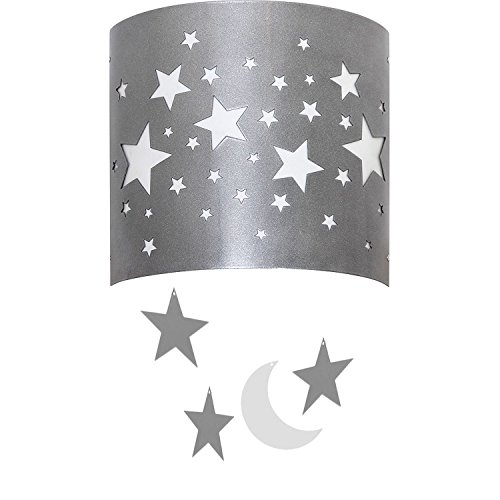 Graue Wandleuchte Sterne Arda Kinder Lampe Fur Madchen Fur Jungen
