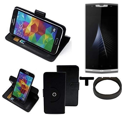 K-S-Trade TOP SET: 360° Cover Smartphone Case compatible with Oukitel K10000 Pro, black + Bumper | Wallet Case Stand function BookStyle Best Price, Best Performance