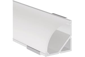 Alumino Profil aluminiowy LED, biały, 100 cm, profil narożny, osłona z opalem, do taśm LED 12 mm, Weser