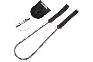 Overmont Outdoor Pocket Chainsaw (26 inch-33 teeth) Cuts 3X Faster with Cutting Blade on Every Link Portable Hand Saw Cuts like a Knife- Bonus Front Snap Carrying Camping Case