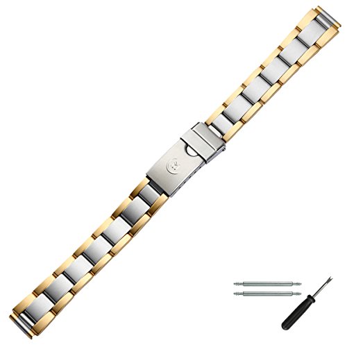 Uhrenarmband 12mm Edelstahl - bicolor, silber / gold - inkl. Federstege & Werkzeug - Metall Ersatzband - Marburger Classic Line für Damen Uhren - inkl. Wechselanstöße 14mm & 16mm - Marburger seit 1945 Uhrenarmband 12mm Edelstahl - bicolor, silber / gold - inkl. Federstege & Werkzeug - Metall Ersatzband - Marburger Classic Line für Damen Uhren - inkl. Wechselanstöße 14mm & 16mm - Marburger seit 1945