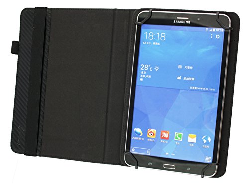 Emartbuy® Trekstor SurfTab Breeze 9.6 Quad 3G 9.6 Zoll Tablet Universal ( 9 – 10 Zoll ) Schwarz Carbon 360 Grad rotierende Stand Folio Geldbörse Tasche Hülle + Schwarz Eingabestift - 4