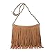 Produktbild Frauen Handtasche Troddelbeutel Umhängetasche Schultertasche Messenger Tote Shoulder Bag Fringe Rot/Lila/Koffee/Grau/Schwarz
