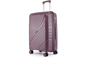 Fly Kite Luggage 24 Inch Medium Suitcase 100% Polypropylene Hard Shell with Aluminium Trolley Handle, Real TSA 3 Digit Secure Lock 360° Smooth Wheels Lightweight Suitcase|Purple