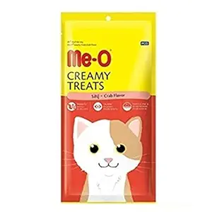 Me-o Creamy Crab Adult Cat Treats (for All Breed Adult Cats) (Pack of 12)