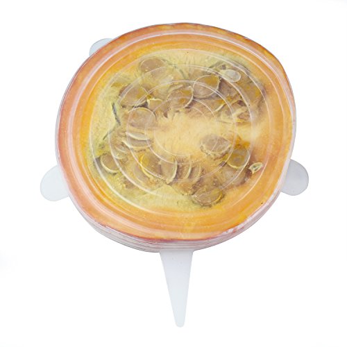 GAINWELL Silikon Stretch Lids, 6-teilig – SilikonÜberziehdeckel fürSchüsseln, Tassen, Behälteraller Formen, kälte- und hitzebeständig - 6