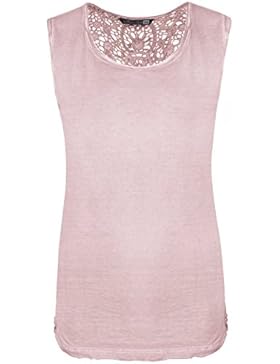 Fresh Made Vintage Spitzentop uni | Damen Tank-Top mit Spitze einfarbig im Used-Look