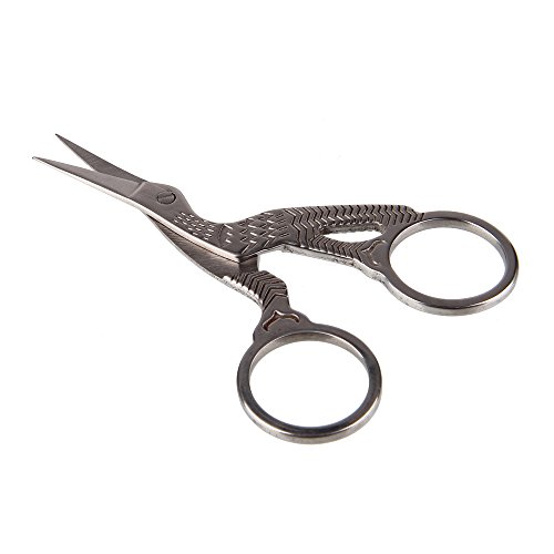Beauty7 Stork Embroidery Scissors Eyebrow Sewing Knitting Scissors Thin Point Edge