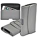 Price comparison product image ONX3 Grey Horizontal Pouch Faux Leather Belt Holster Mobile Phone Pouch Case Cover With Magnetic Closure For Huawei P20 lite (2019)