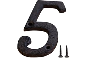 Zayookey Numero Civico Esterno Numeri di Porta in Ghisa Numero Indirizzo Metal House Numbers Porte, Pareti, Indirizzi di Casa (Numero 5)