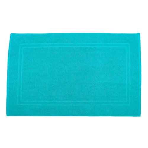 Badvorleger 60 x 100 cm Julie Julsen in Premium Qualität 900 gm2 in aktuellen Farben und 4 Größen aus Baumwolle Badematte Badteppich Duschvorleger Design Doppel Rahmen Türkis