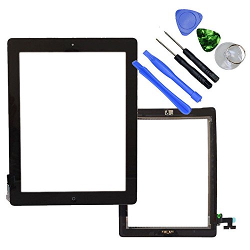 Hedywei Ersatz Digitizer Touchscreen für Apple iPad 2 Frontscheibe Anzeige mit Home Button und Werkzeuge schwarzer
