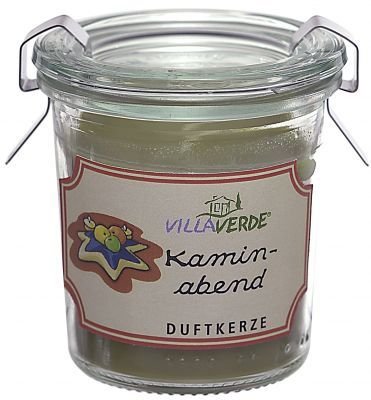 Preisvergleich Produktbild Villa Verde Duftkerze im Einmachglas Kaminabend