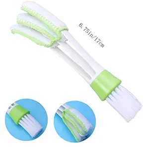 Car Brush Multi Function Cleaning Brush for Car Air/Ac Vent - 2 Microfiber Sleeves Blinds Cleaner Tools for Keyboard Window Leaves Blinds Shutter