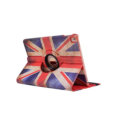 iPad Pro 9.7 UK Flag Muster Case, elecfan ® 360 Grad Drehbaren iPad Pro 9.7 PU Leder Hülle Smart Schutzhülle UK Flag Muster Multi Funktion mit Eingebauter Magnet und Auto Schlaf Aufwachen Funktion und Standfunktion (iPad Pro 9.7, Flag-UK) - 2