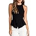 Produktbild OSYARD Damen Bandagen ärmellose Weste Top High Low Tank Top Hinweise Strappy Tank Tops(EU 36/M, Schwarz)