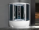 Garantía de 2 años. Box hidromasaje semicircular 150 x 150 cabina con bañera Bluetooth Sauna cromoterapia