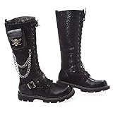 2.Men kniehohe Lederstiefel ist aus hochwertigen Materialien, Langer Stiefel abriebfest genug für Ihren täglichen Trage Motorrad-Radfahrer-Reitpferd Schnee Regen.