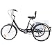 Produktbild Ridgeyard 24" 6 Geschwindigkeit 3 Rad Erwachsenen Dreirad Fahrrad Pedal Dreirad Trike Fahrrad mit Shopping Korb (Black)
