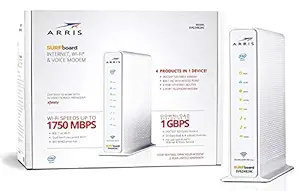 ARRIS SURFboard SVG2482AC Docsis 3. 0 Cable Modem/ AC1750 WiFi Router / 2-Voice Lines for XFINITY- Retail Packaging- White