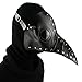 Produktbild PU Leather Mask Plague Doctor Mask Halloween Props Leather Mask Costume Plague Bird Doctor Nose Cosplay Mask for Adult (Black)