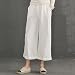 Ecupper Women's Casual Loose Plus Size Elastic Waist Cotton Trousers White L