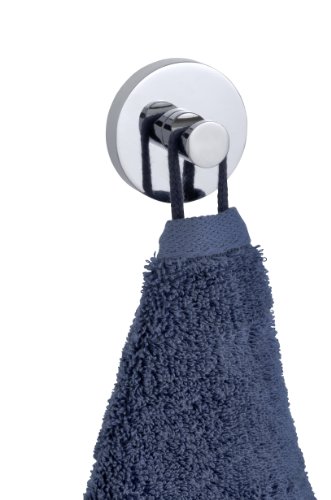 WENKO 20499100 Power-Loc Wandhaken Loreto – Befestigen ohne bohren, Zinkdruckguss, 5.2 x 3.3 x 5.2 cm, Glänzend - 2