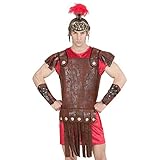 Armadura romana para adulto Amakando Original Armadura Antigua de Spartacus  / Marrón / Traje Griego en Apariencia de  Cuero / Idóneo para carnavales y Fiestas temáticas