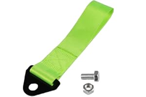Car Trailer Rope, MoreChioce Universal Racing Car Trailer Sport Rope Towing Strap Personality Nylon Trailer Strap Tow Rope Car Front Bumper Strap Tow Rope Car Modification,Green