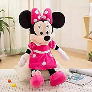 Future shop Skin Friendly Cute Stuffed Plush Soft Toy for Kids Lovable Huggable Perfect Present for Birthday, Babies & Children - Big ( 40 cm, Pink & Black )