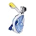 Produktbild LeaningTech® Schnorchelset Schnorchelmaske Taucherbrille Tauchermaske Vollmaske mit Montageadapter für GoPro (Blau, S/M)
