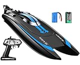 DURABLE Y CONFIABLE: gracias al diseño del casco del gato Split, la lancha rápida Top Race RC es a prueba de fugas, lo que le brinda capacidades submarinas y garantiza una diversión duradera.