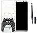 Produktbild Samsung Galaxy S8(2017) Neu Design Hülle mit Schwarz Smart Touch Pen Stift,ISENPENK Ultra Slim Silikon Soft TPU Cool Modisch Pattern Case,Schöne Einfache Outdoor Crystal Clear Transparent Wasserdicht Shockproof Anti Slip Stoßfest Protection Durchsichtig Handyhülle,Thin Silicon Cover Bumper Schutzhülle Tasche für Samsung Galaxy S8(2017) 5.8Zoll [katze#3]+Schwarz Smart Touch Pen Stift