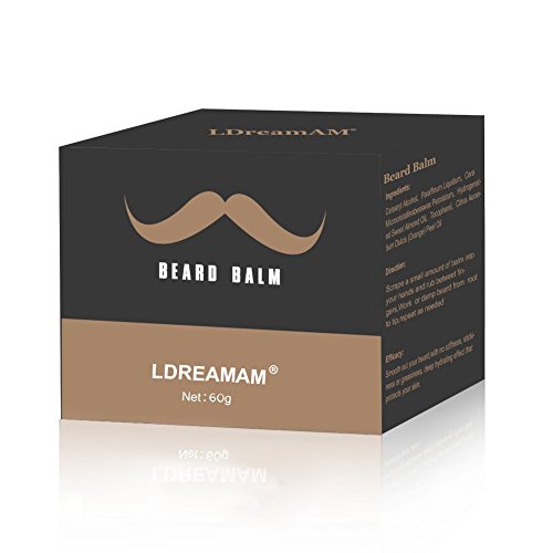 Bart Balm,Beard Balm,LDreamAM® Barthaare geschmeidig und bekämpft trockene Haut für die perfekte Bartpflege Tame Ihr Bart With No Fettigkeit – Make It Schauen Dickere und Fuller (60g) - 7