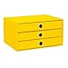 Produktbild Rössler 1524452433 - S.O.H.O. 3er Schubladenbox  für DIN A4, mit Griffloch, sun