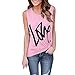 Produktbild Proumy Beiläufig Frauen Tops,Liebe Brief Print Tank Tops Mode Drucken Tanktops Sexy Armellos Kalte Schulter Weste Lose Atmungsaktiv Unterhemd