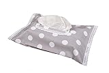 Vizaro - HÜLLE für Baby Feuchttücherbox / Pflegetücher /Mäpchen - der Handtücherschachtel - 100% Baumwolle - Hergestellt in der EU mit kontrolle gegen schädlichen substanzen - SICHERES PRODUKT: das baby kann ohne risiko daran lutschen - Mondweiß