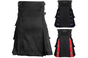 North Edge Kilt tactique plissé pour homme, kilt tactique écossais camouflage avec poches